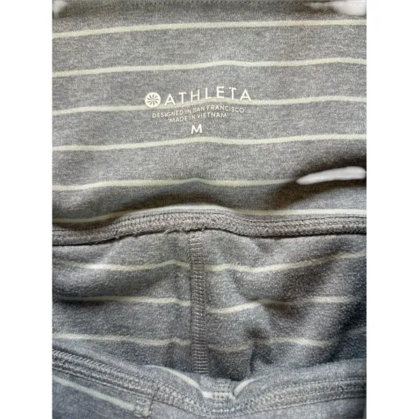Athleta Stripe Salutation Leggings In Powervita Gray White Womens Medium - Image 5