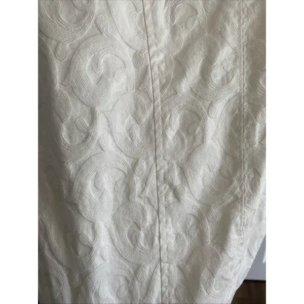 David Meister Crochet Lace Jacquard Sheath Dress Womens Size 4 White Bridal - Image 6