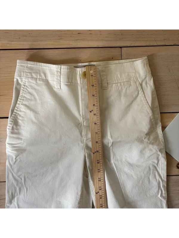 Everlane EUC Women's Off White Straight Cropped Chino Pants Size 2 - Image 6
