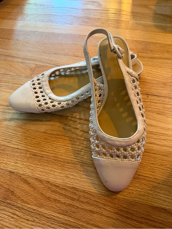 J. Crew Woven Slingback Flats in Dusty Ivory- 7.5 - Image 2