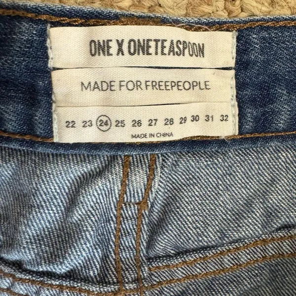 One X One Teaspoon Harlets High Rise Exposed Button Fly Jean Shorts 24 - Image 12