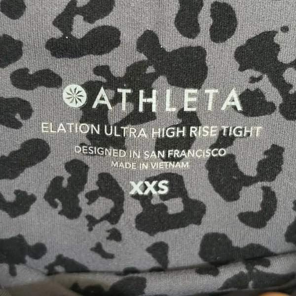 Athleta Elation Ultra High Rise XXS Grey Black Leopard Animal Print Legging - Image 5