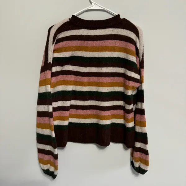 Madewell Striped Balloon Sleeved Crewneck Sweater - Image 5