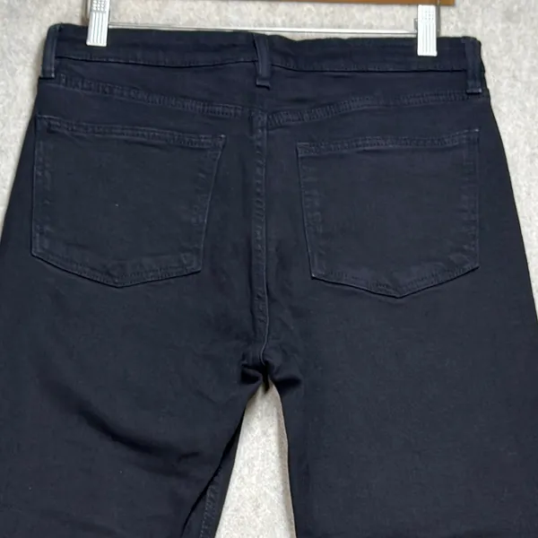 Zara Womens Size 8 Black Minimalist Grunge‎ Raw Hem Cropped Straight Leg Jeans - Image 6