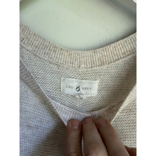 Lou & Grey Oatmeal Cotton Sweater Large Lightweight Coastal Beach Cover Up - Image 9