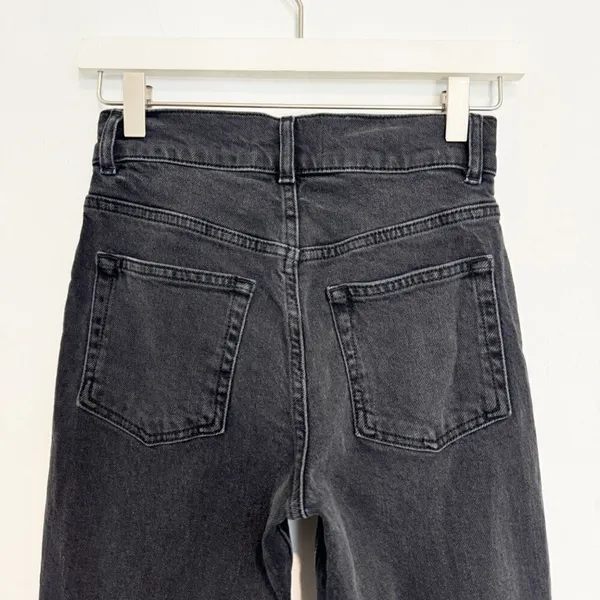 Reformation Charlie Jeans Size 24 Dark Faded Black Seamed Button Fly Alternative - Image 9