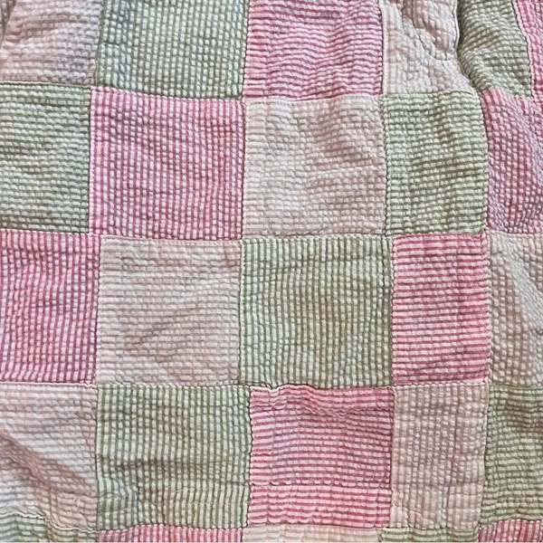 Izod Golf Plaid White Pink Green Seersucker Women's size 6 Skort Skirt - Image 4