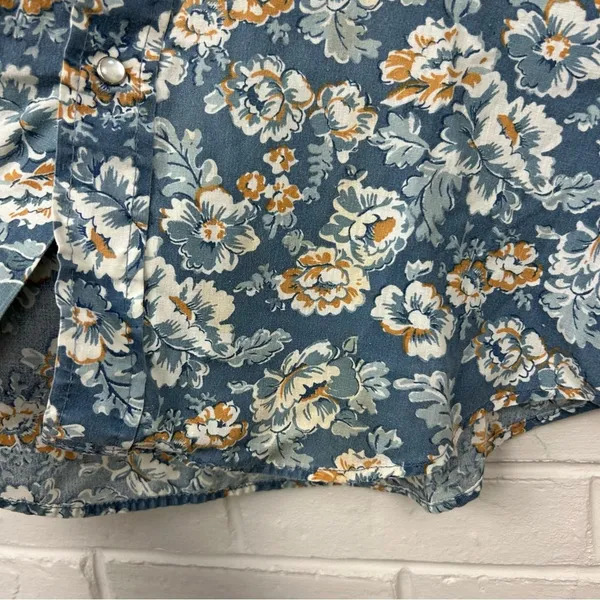 Vintage Sears Authentic Western Wear Pearl Snap Floral Button Down Shirt Size L - Image 12