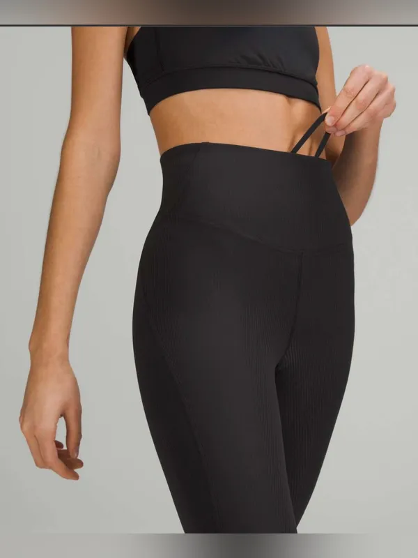 Lululemon Base Pace High Rise Ribbed Tight 25" Leggings Sz 4 - Image 2