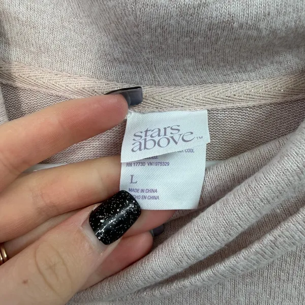 Stars Above pale pink soft cowl neck knit sweater‎ lounge stretch pullover shirt - Image 4