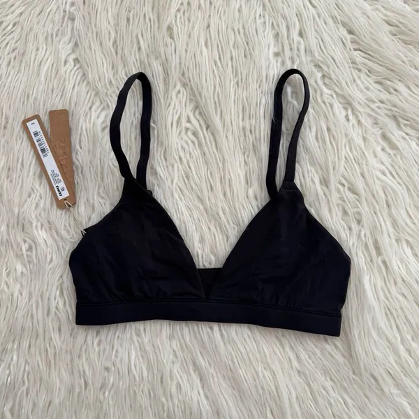 Skims Fits Everybody Triangle Bralette Onyx Size XXS - Image 2