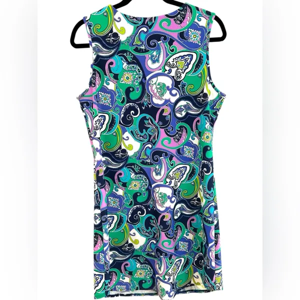 Jude Conally Women’s Allison Paisley‎ Blue Stretch Golf Pickleball Dress Medium - Image 2