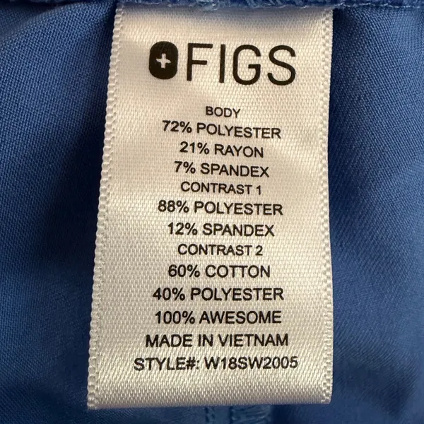 FIGS Zamora‎ Jogger Scrub Pants Blue Technical Collection Womens Small - Image 4