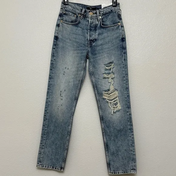 NWT 7 For All Mankind Julia Jeans Sz 23 Distressed Tapered Boyfriend 90s Vintage - Image 10