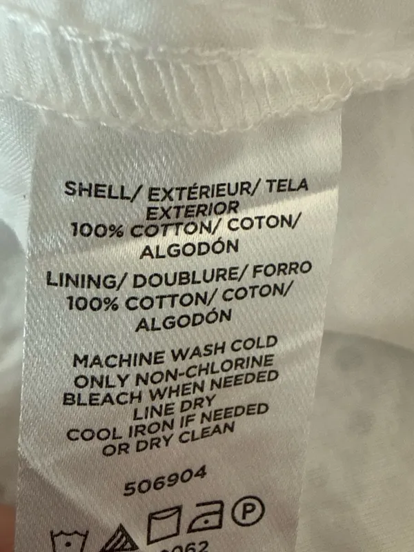 LOFT 100% Cotton White Eyelet V-Neck Dress - Image 5
