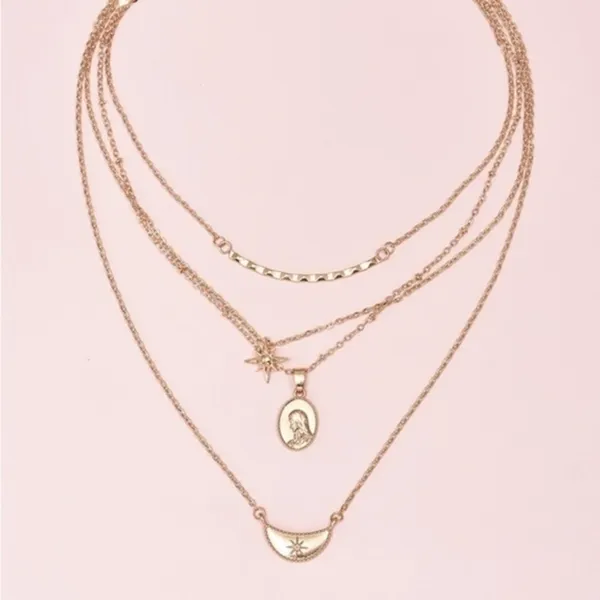 3/$30 💛 Multi Layered Pendant Necklace Gold - Image 2