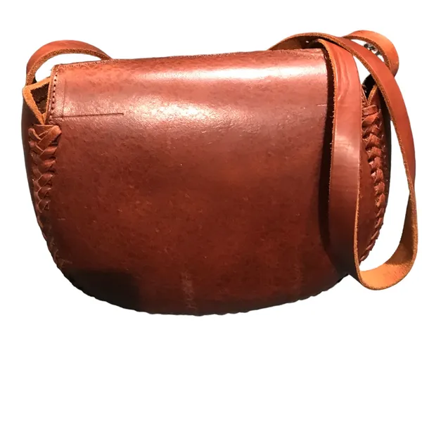 Genuine leather handmade brown crossbody bag/saddle bag - Image 4