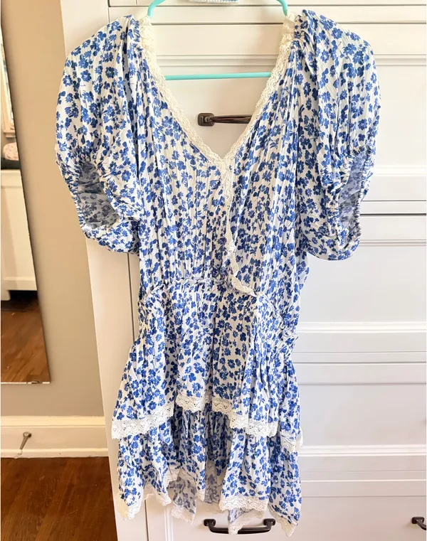 Sky to Moon Blue and White mini dress - Image 2