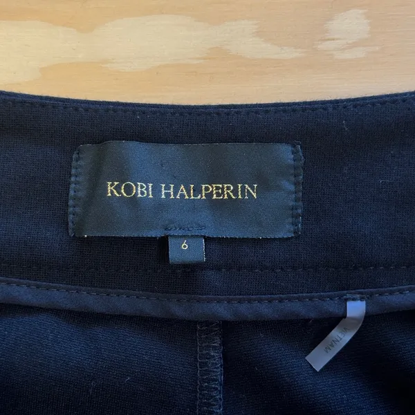 Kobi Halperin Black Ponte Flare Leg Side Zip Dress Pants Size 6 Full Length - Image 7