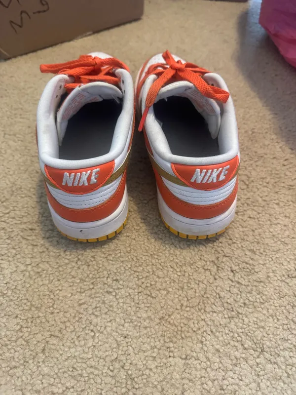 Gold Nike Dunk Low Orange Metallic White - Image 4