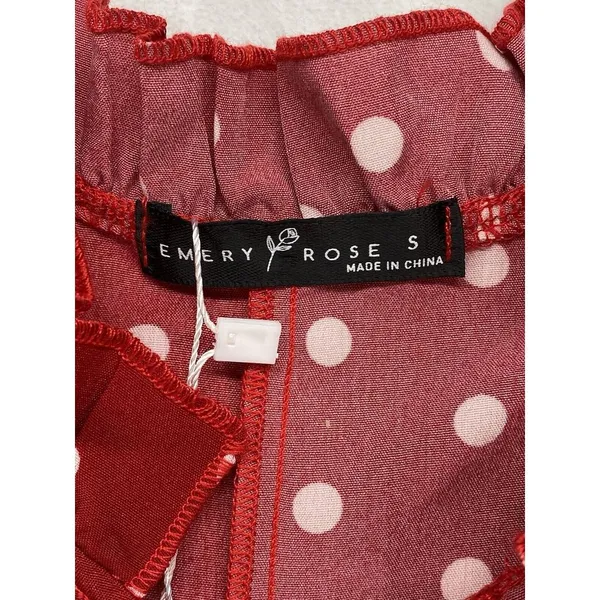 NWT Emery Rose Women's Dress Size Small Red‎ White Polka Dot Sleeveless Shift - Image 3