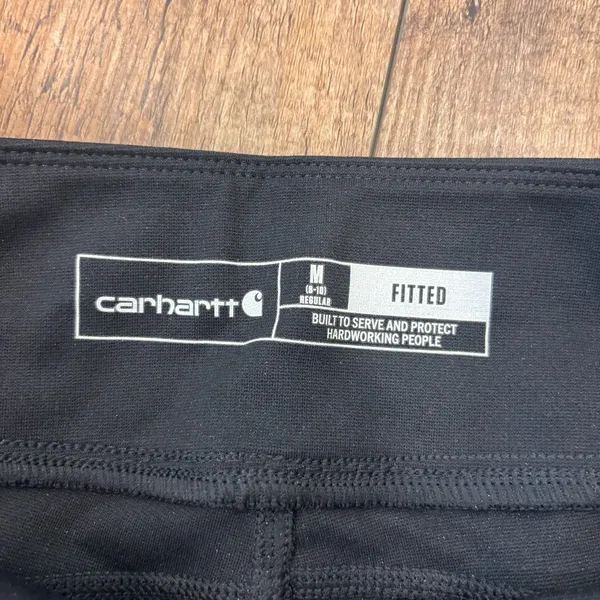 Carhartt Force Lightweight Leggings Women's Medium Black Logo Fitted Stretch - Image 5