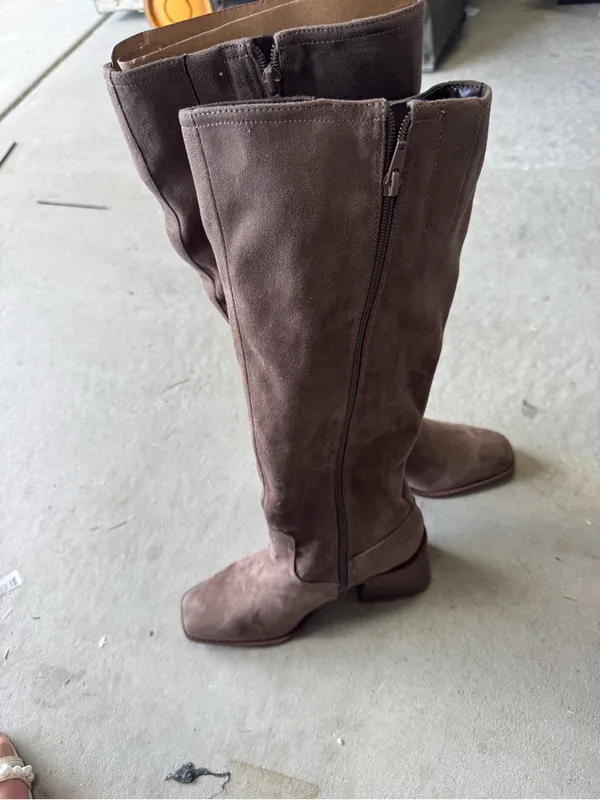 Kelly & Katie Symine Boot Block Heel Faux Suede 6.5 M New Knee High - Image 7