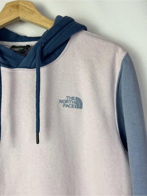 The North Face Pink & Blue Colorblock Pullover Hoodie Sweatshirt M - Image 4