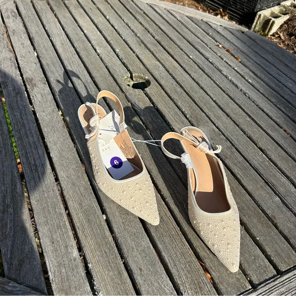 Women's Milan Slingback Heels - A New Day size 6‎ cream nwt pearl wedding summer - Image 2