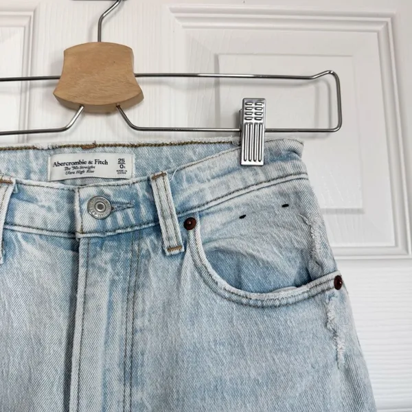 Abercrombie & Fitch Curve Love The 90’s Straight Ultra High Rise Size 25/0 R - Image 6