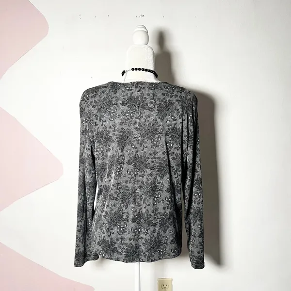 Vtg y2k Black Lace Top Large Mesh Fairy Grunge Gothic Indie Sleaze - Image 2