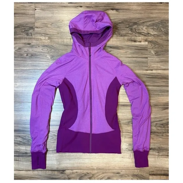 Lululemon In Flux Womens 10 Jacket Regal Plum Purple Reversible Full Zip Hoodie - Image 3