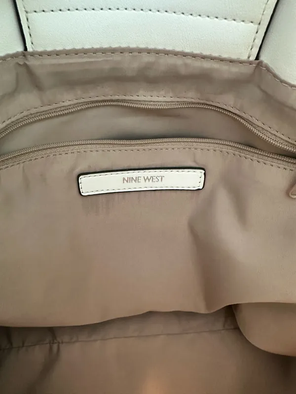 Nine West White Tote Handbag - Image 6