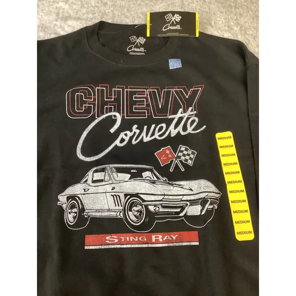 Chevrolet Corvette Sting Ray Graphic Sweatshirt Black Crewneck women Medium NEW. - Image 2
