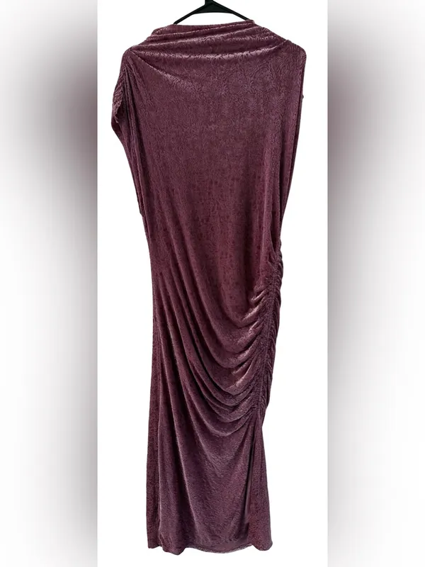 Anthropologie NWT Maya Ruched Cowl Neck Dress: Velvet Edition - Image 6