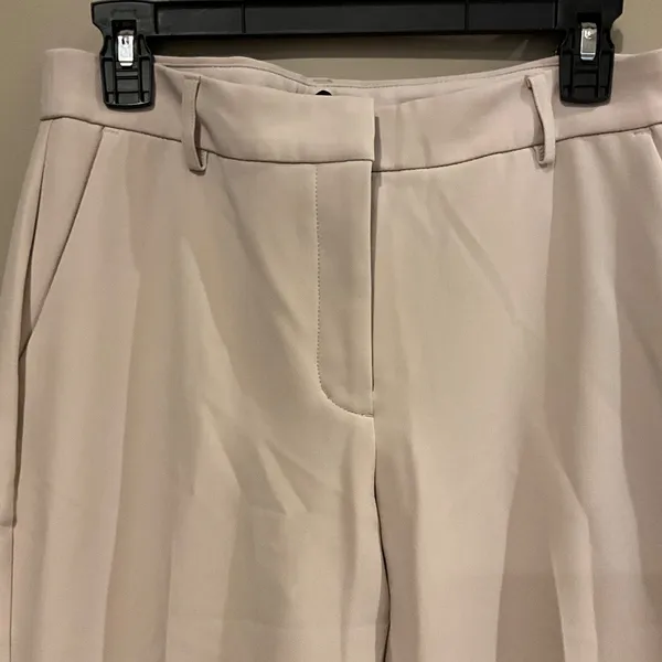 EXPRESS Editor Boot Mid Rise Dress Trouser Pant Size 6 Cream Khaki - Image 11
