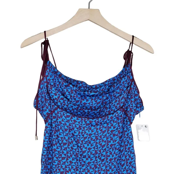 Free People Womens Medium Kai Print Tie Strap Lined Minidress NEW - Image 4