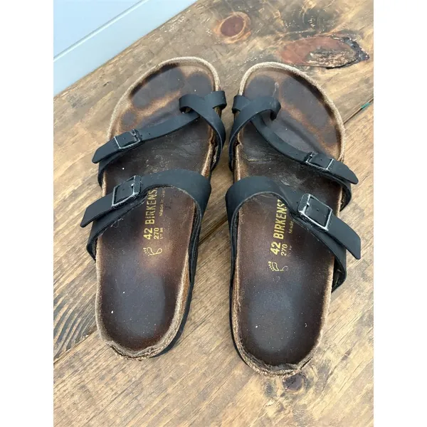 Birkenstock Mayari Black Leather Sandals‎ Unisex Size 11-11.5 Casual - Image 6