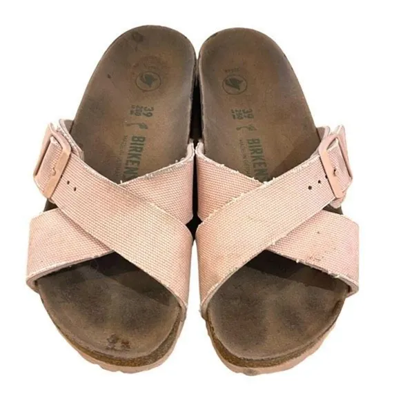 Birkenstock Womens Siena Cross Strap Veegan‎ Slide Sandals Light Pink Size 39 - Image 2