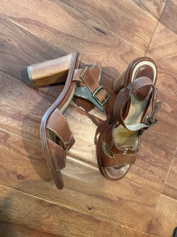 Frye Sofia Stitch Block Heel Buckle Sandal Size 6.5 - Image 5