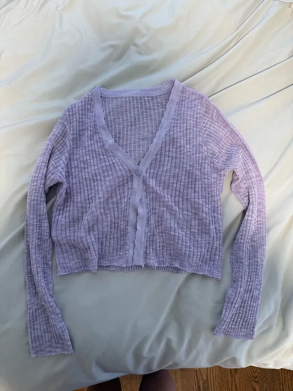 Lavender Cardigan Purple - Image 3