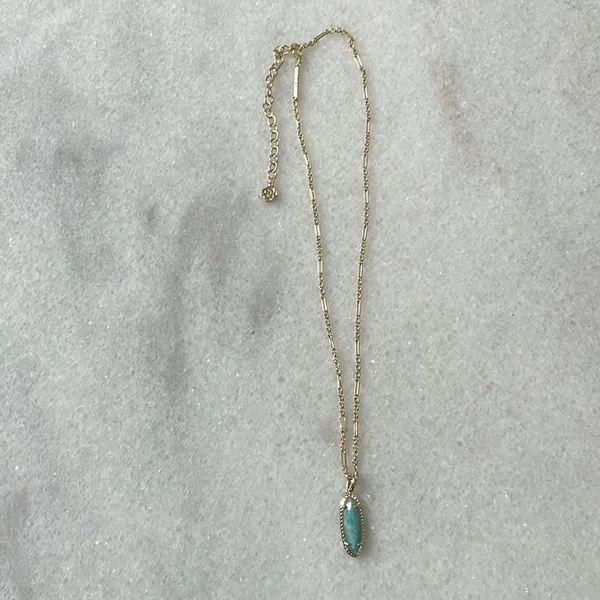 Kendra Scott pendant necklace genuine stone 14K gold over brass jewelry New OS - Image 5