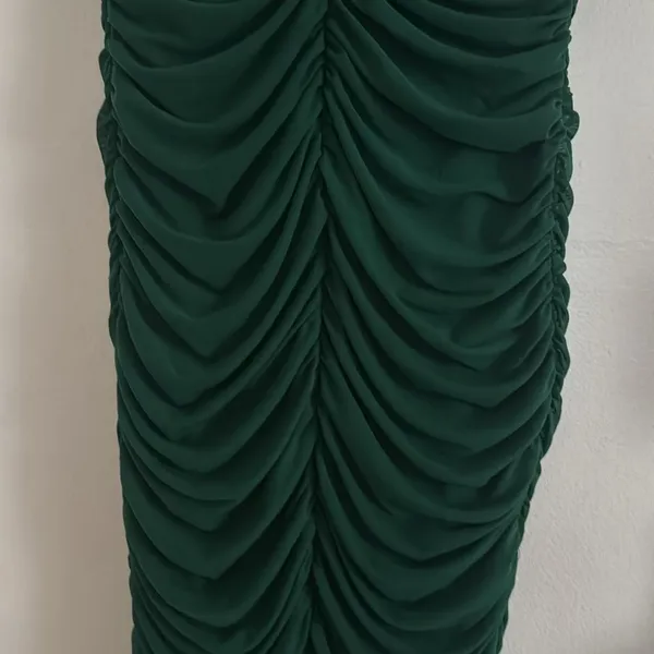 Selfie Leslie Nadia Ruched Fishtail Maxi Dress Green NWT - Image 5