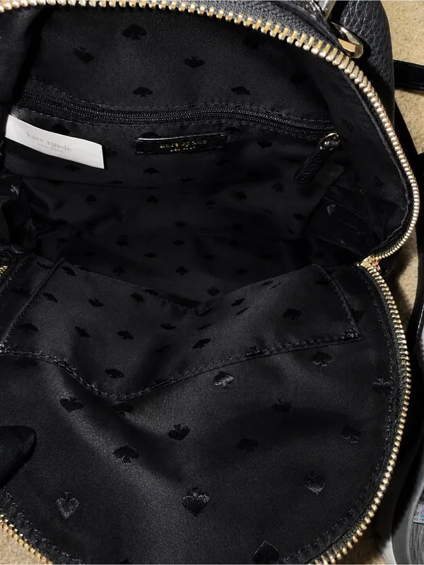 Kate Spade Jackson Medium Backpack Front Zip Pocket Adjustable Straps Black - Image 4