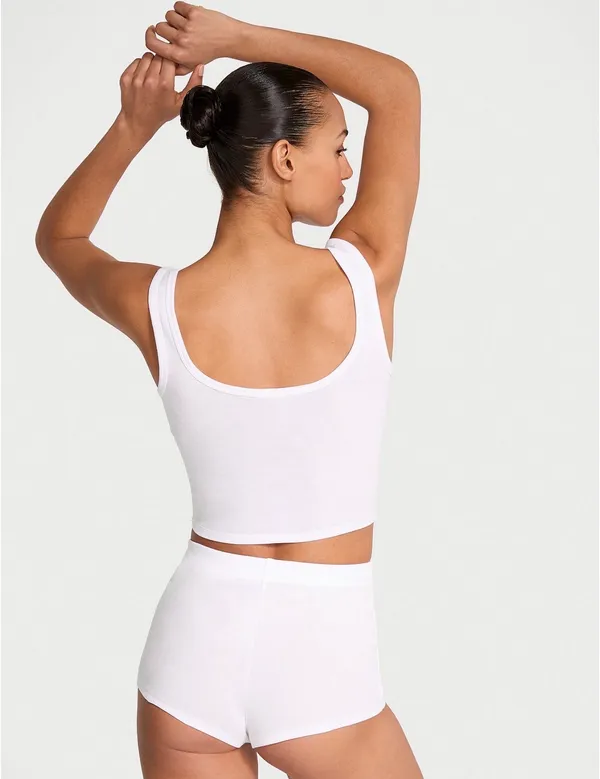 Victoria’s Secret 100% Cotton Tank & Shorts Pajama Set white size L - Image 2