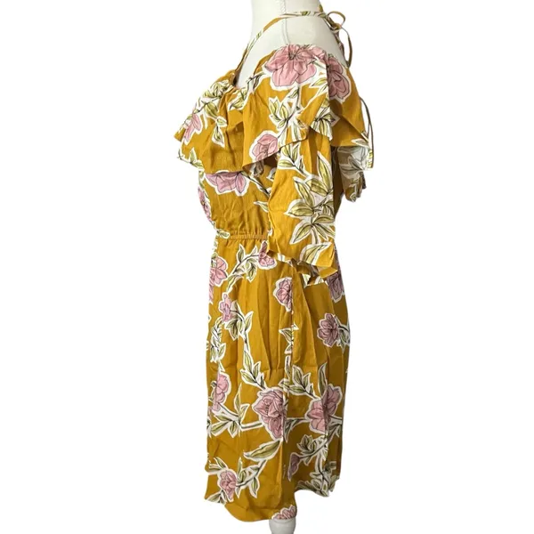 Cupcakes‎ & Cashmere Fonda Ruffle Detail Floral Print Mini Dress Halter Neck XS - Image 3