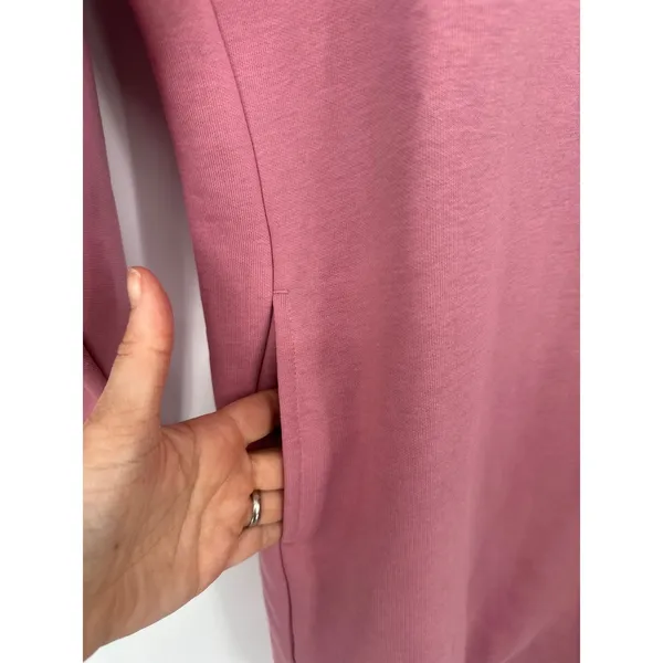 Pact Sweatshirt Dress Size M Lily‎ Desert Rose Pink Organic Cotton Fleece Line - Image 3