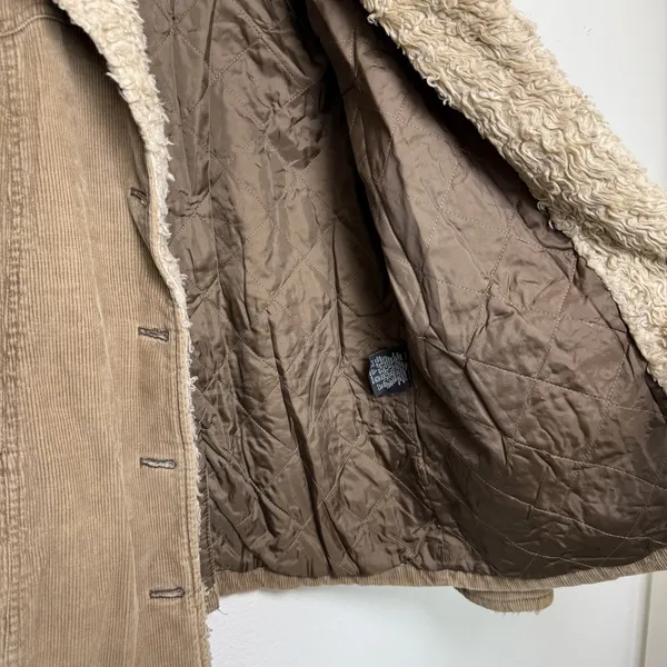 VTG 90s y2k Braetan Women Sherpa Lined Corduroy Jacket‎ Large Brown Western Boho - Image 8