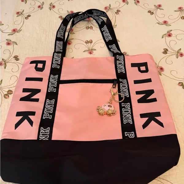 VERY nice Pink Tote Bag with Black Accents. - Image 6