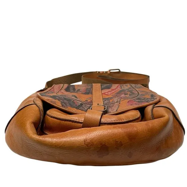 Patricia Nash Vintage‎ Patch leather saddle bag Nepali Coast Hawaii suede inside - Image 6